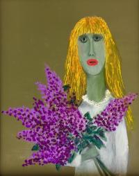 Josef Nowinka - Mädchen mit Flieder