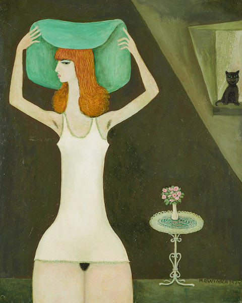 Josef Nowinka M&auml;dchen mit Hut - LÄKEMÄKER