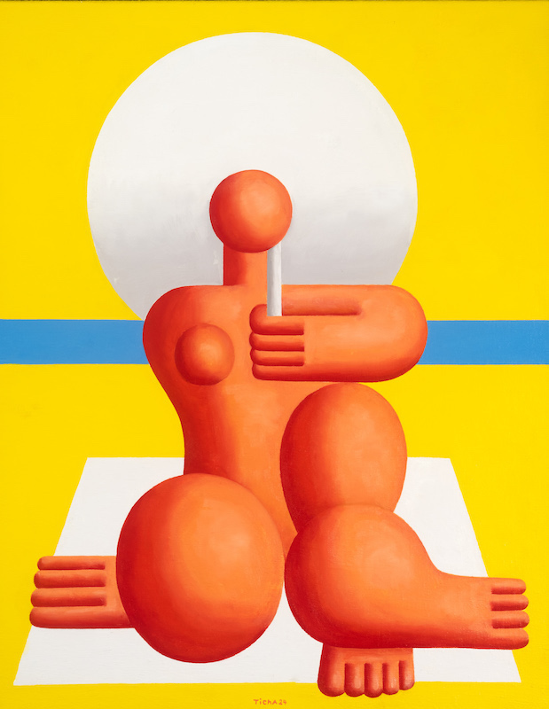 Hans Ticha Frau mit Sonnenschirm - LÄKEMÄKER